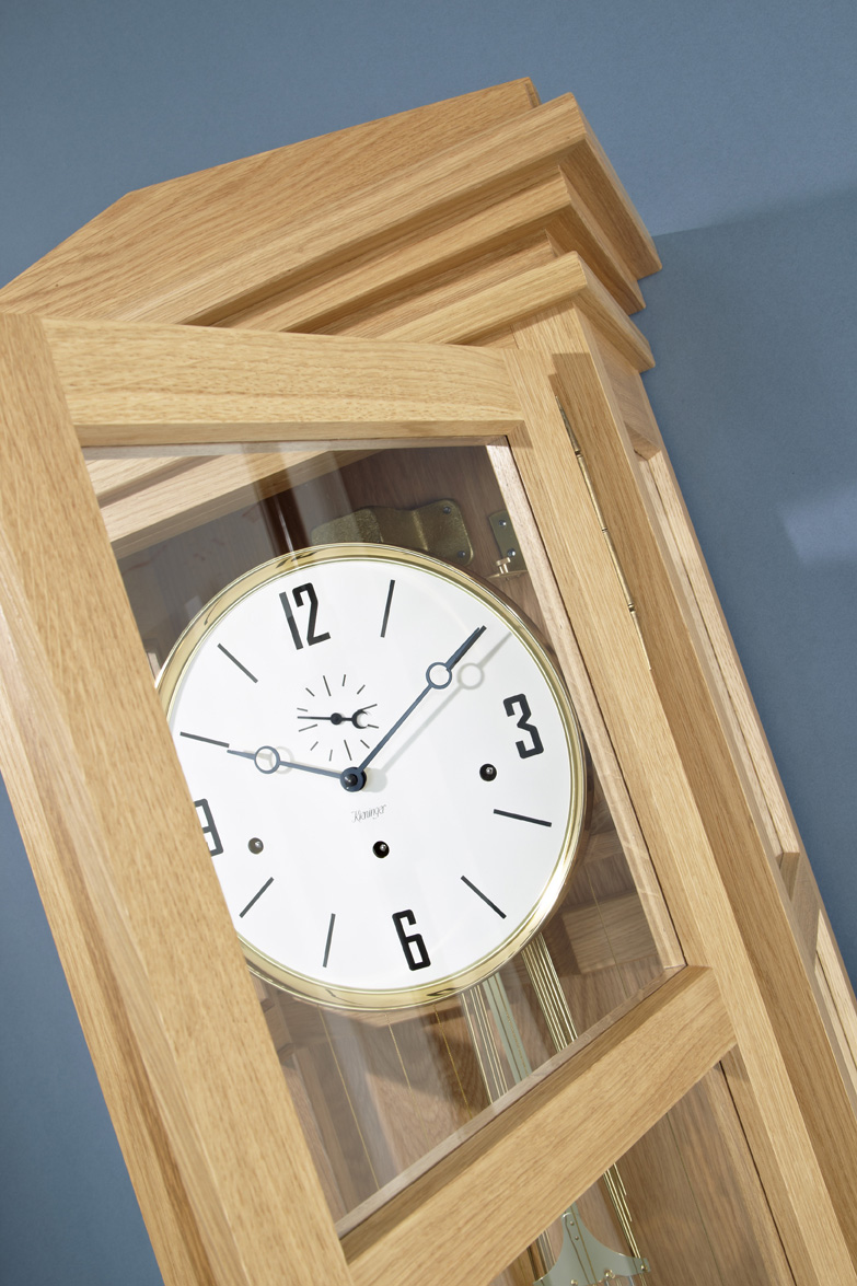German Grandfather Clock, solid oak. Black Forest clockwork